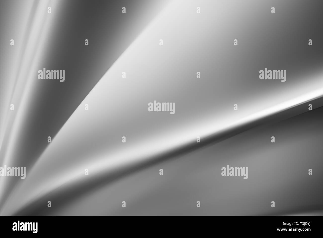 Abstrakte weiße glatte Falten Welle von Schatten und Schatten Gradienten Abbildung für Hintergrund. Stockfoto