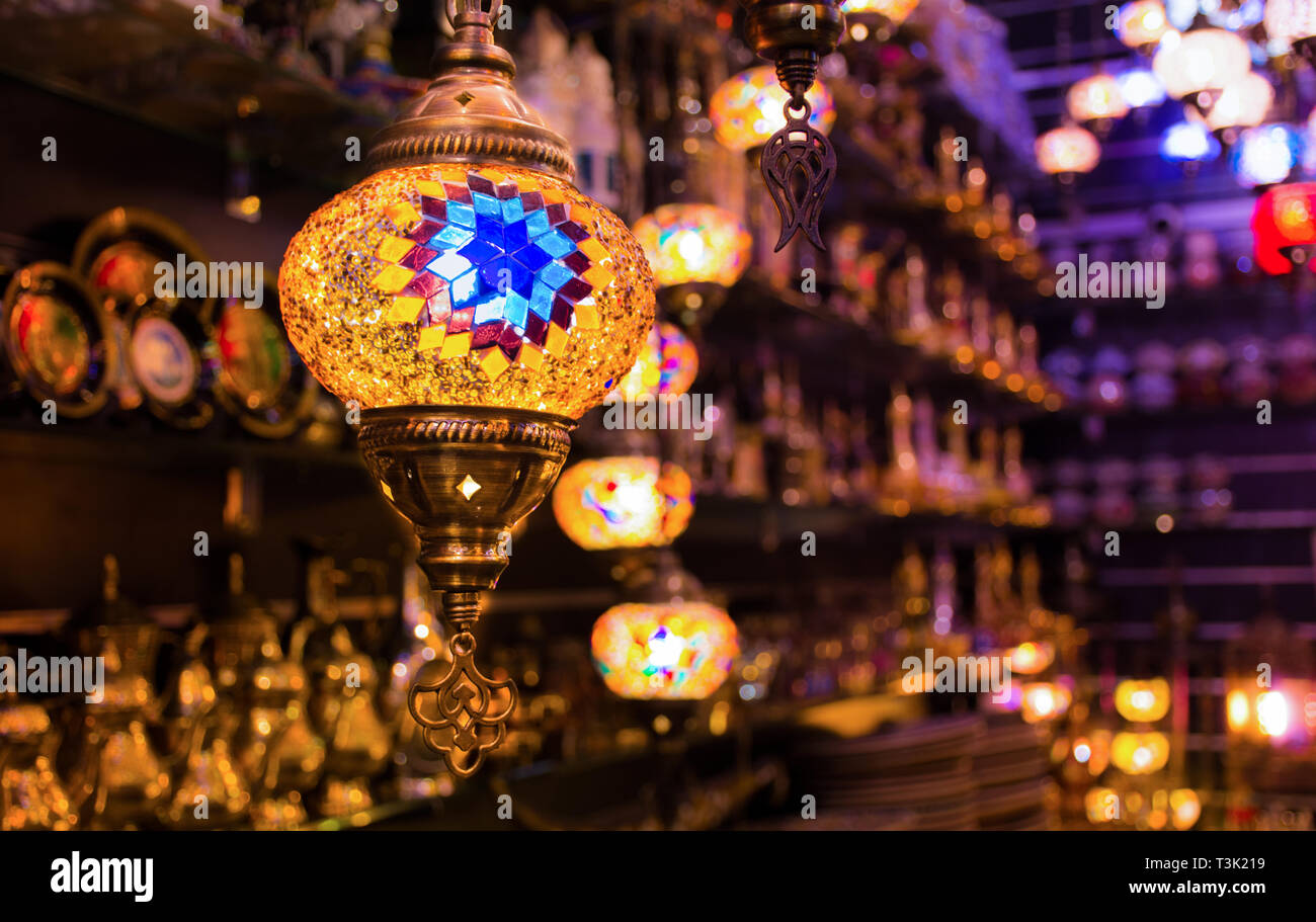 Hängende Lampe Ramadan Konzept Hintergrund Stockfoto