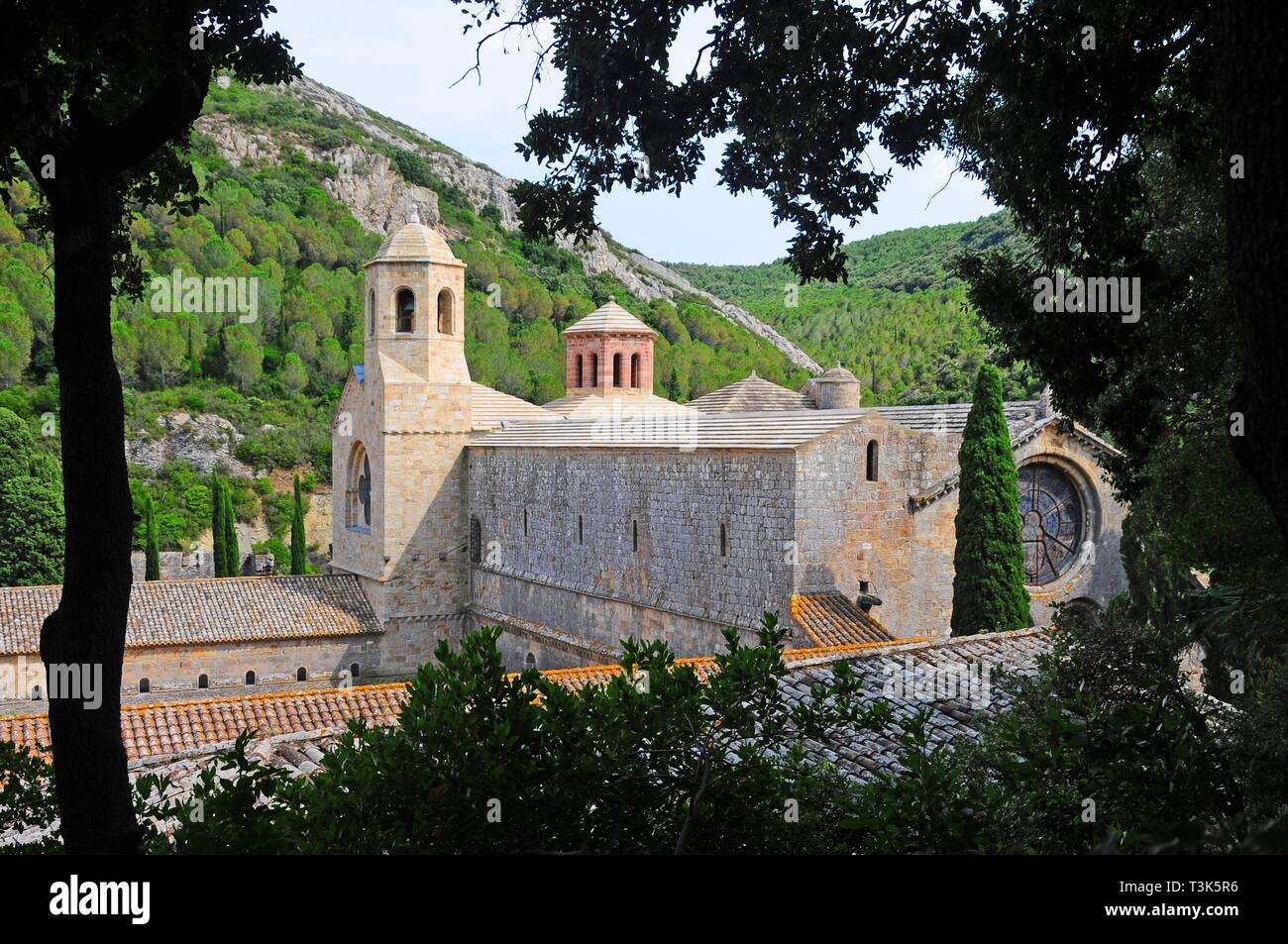 Abtei Sainte-Marie de Fontfroide, im Departement Aude, Frankreich, Europa Stockfoto