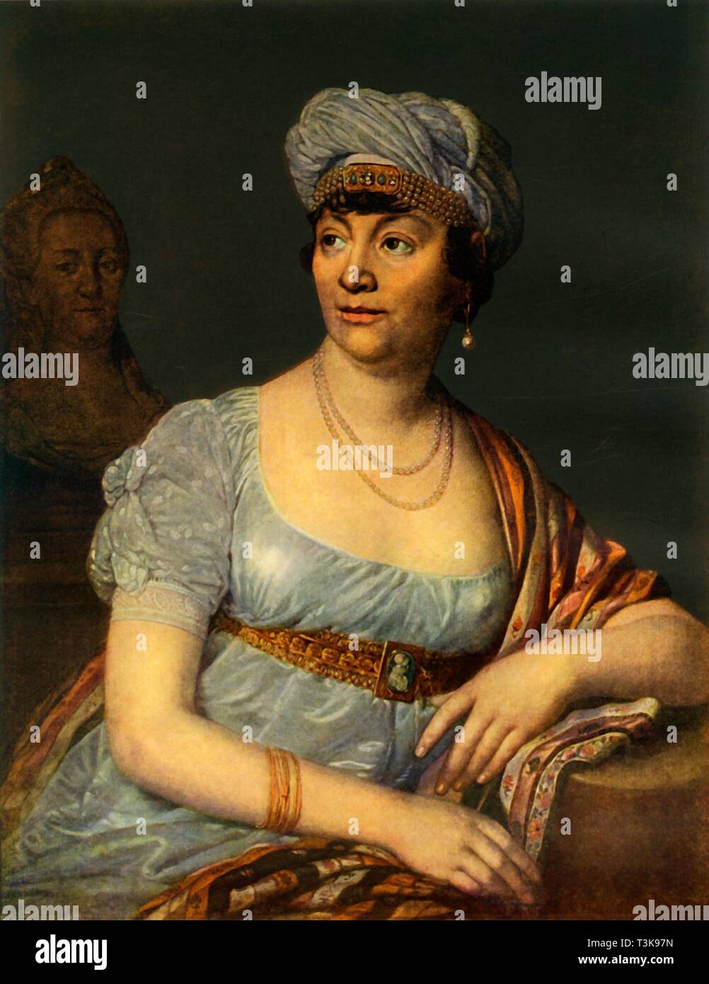 "Bildnis eines unbekannten Frau mit Kopfschmuck", 1812, (1965). Schöpfer: Vladimir Borovikovsky. Stockfoto