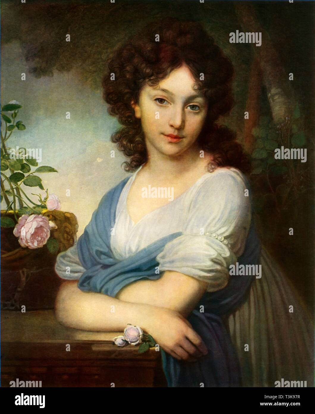 "Portrait von Jelena Alexandrowna Naryshkina", 1799, (1965). Schöpfer: Vladimir Borovikovsky. Stockfoto