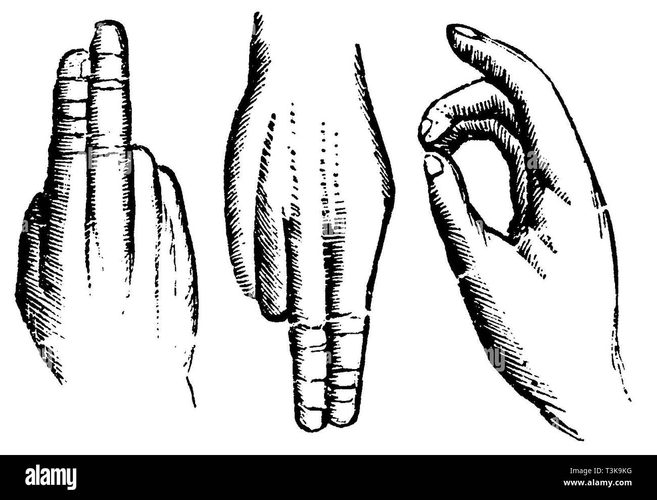 Finger Sprache, anonym 1879 Stockfoto