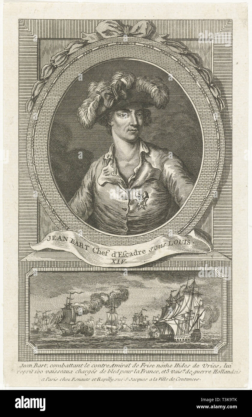 Porträt von Jean Bart (1650-1702), 1694. Schöpfer: Anonym. Stockfoto