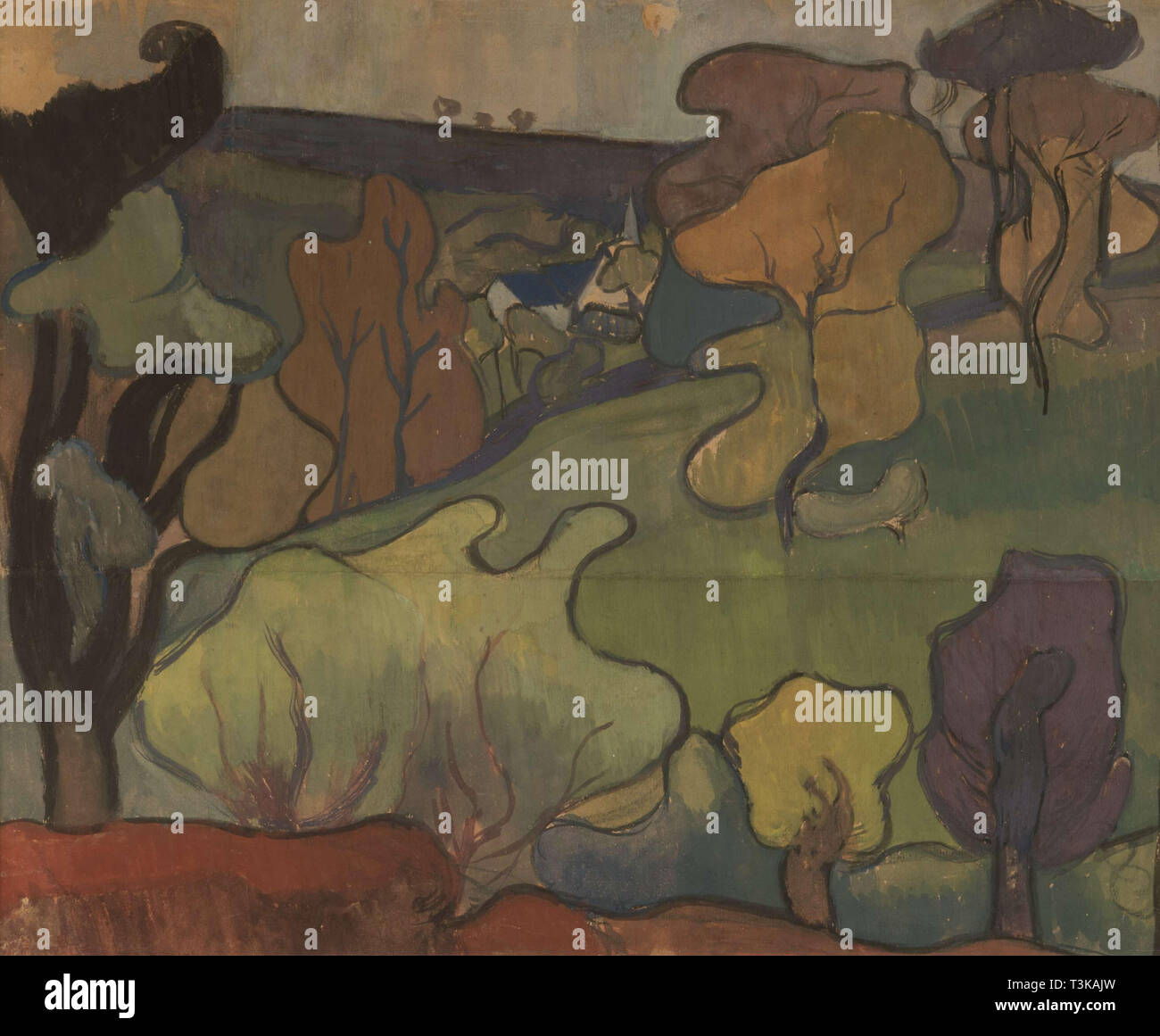 L'Église à Saint-Nolff, ca 1892. Schöpfer: Ballin, Mogens (1871-1914). Stockfoto