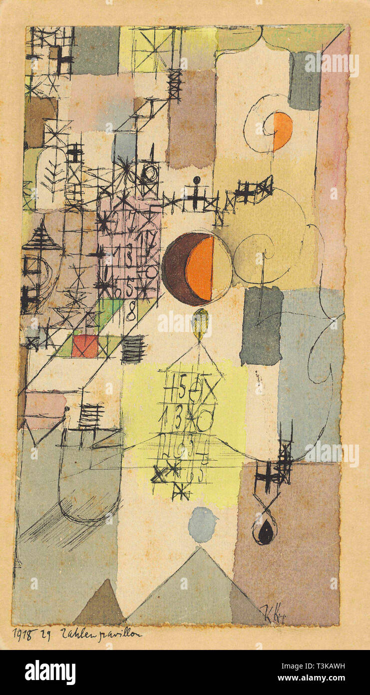 Pavillon von Zahlen, 1918. Schöpfer: Klee, Paul (1879-1940). Stockfoto