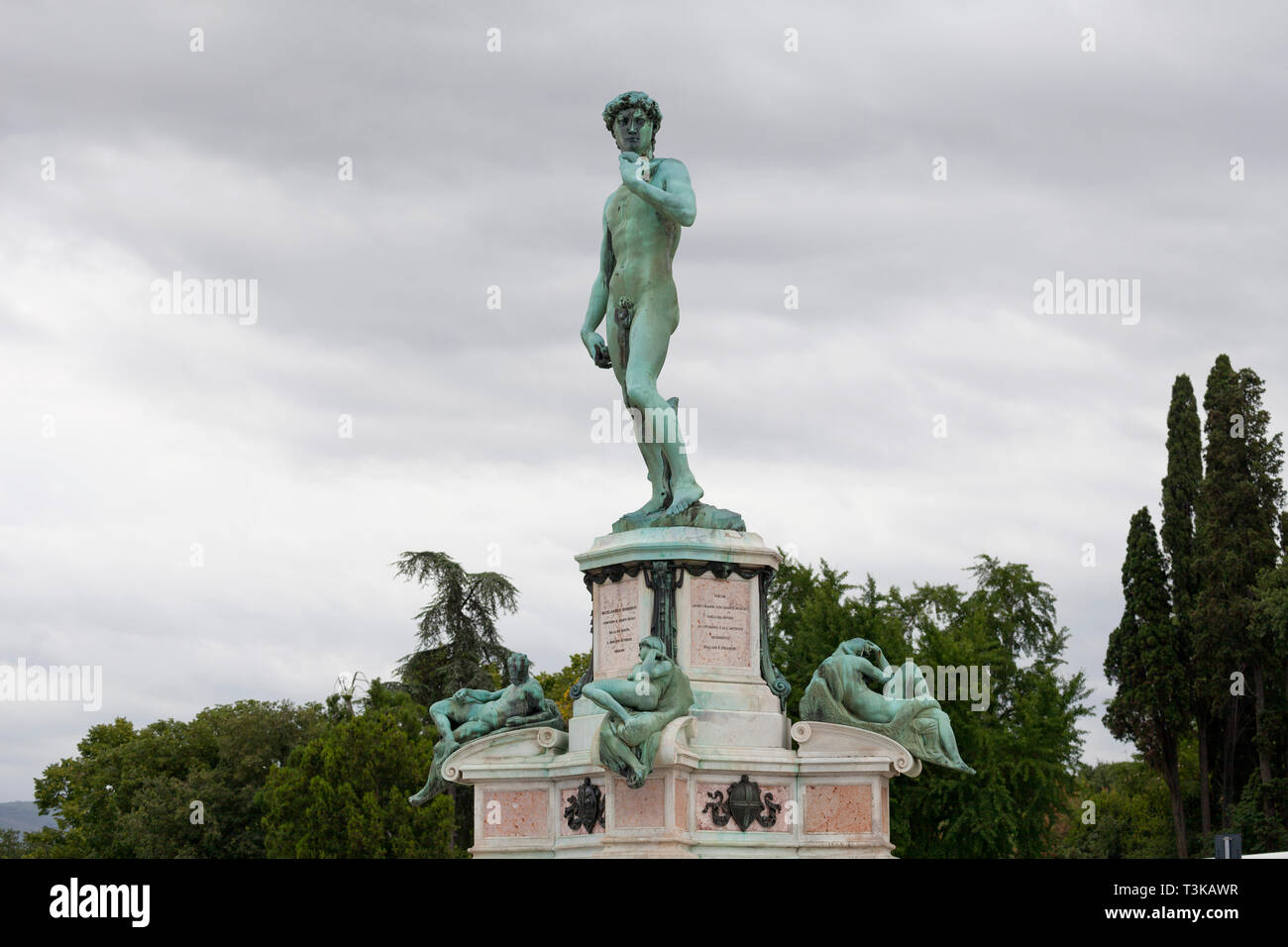 Bronze Kopie des David von Michelangelo, Florenz Stockfoto