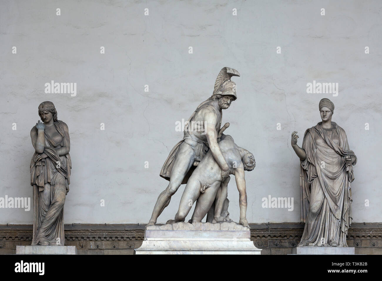 Menelaus unterstützen den Körper des Patroklos, Piazza della Signoria, Florenz Stockfoto