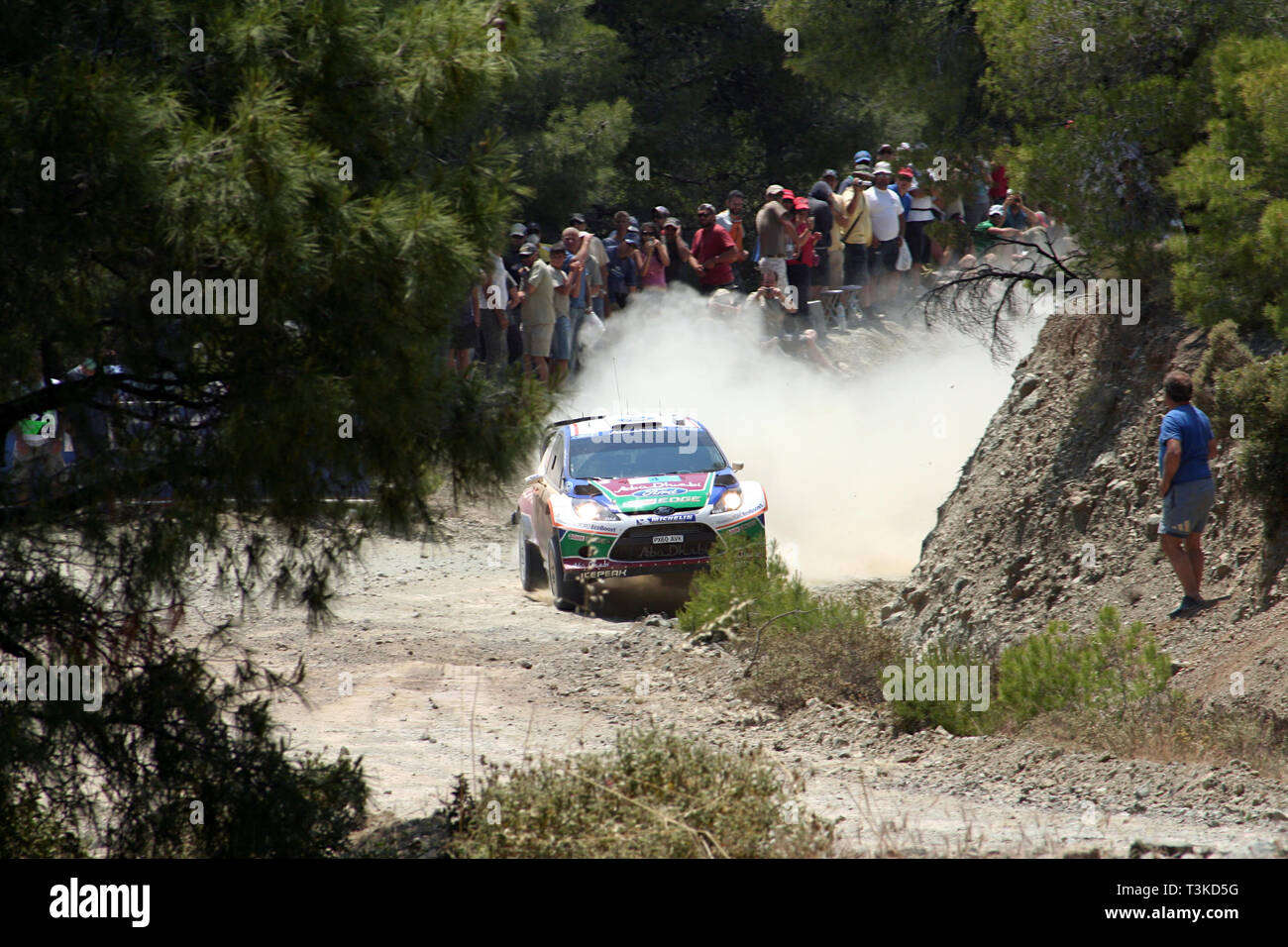 2011 Rallye Akropolis, spezielle Stufe 16 (aghii Theodori 2). Jari-Matti Latvala - Miikka Anttila, Ford Fiesta RS WRC (9.) Stockfoto