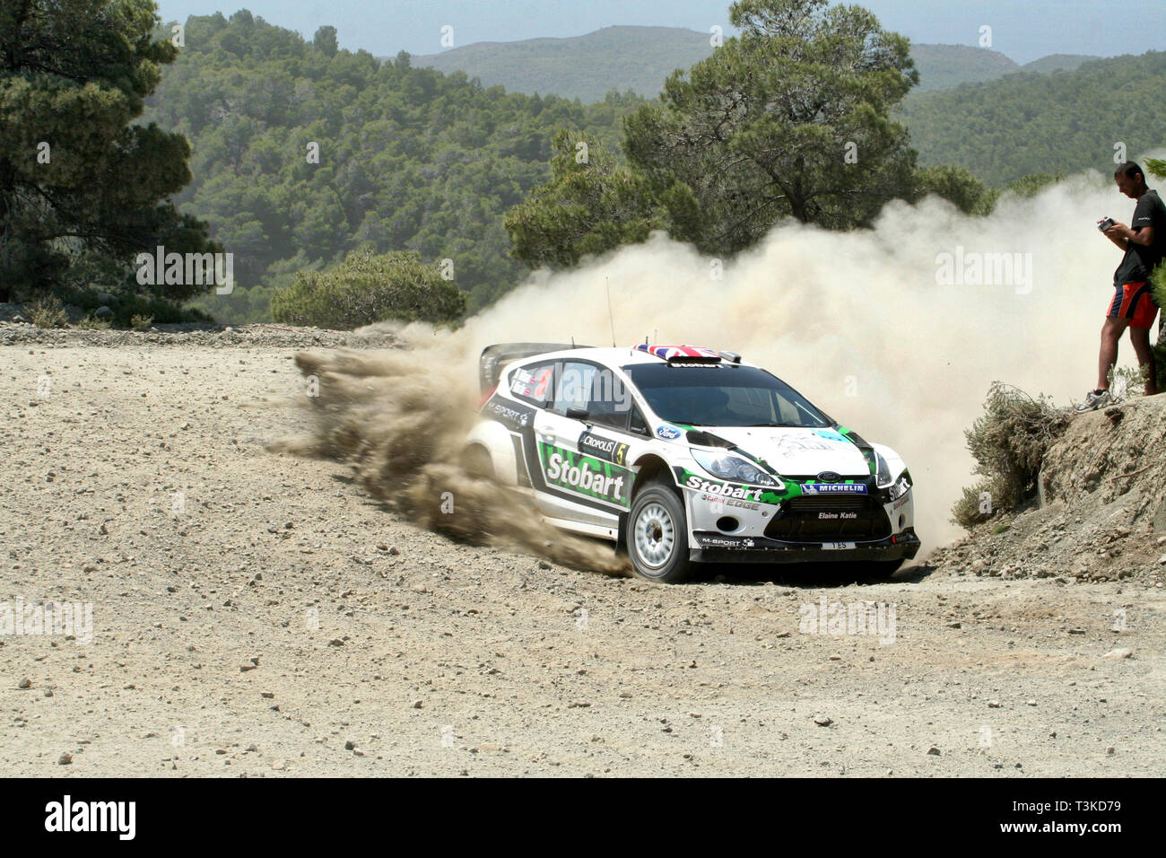 2011 Rallye Akropolis, spezielle Stufe 16 (aghii Theodori 2). Matthew Wilson - Scott Martin, Ford Fiesta RS WRC (6.) Stockfoto