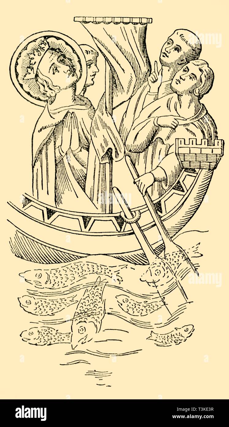 T'S. Louis, König von Frankreich, Kreuze das Meer in das Heilige Land", aus dem 13. Jahrhundert, (c 1930). Schöpfer: Unbekannt. Stockfoto