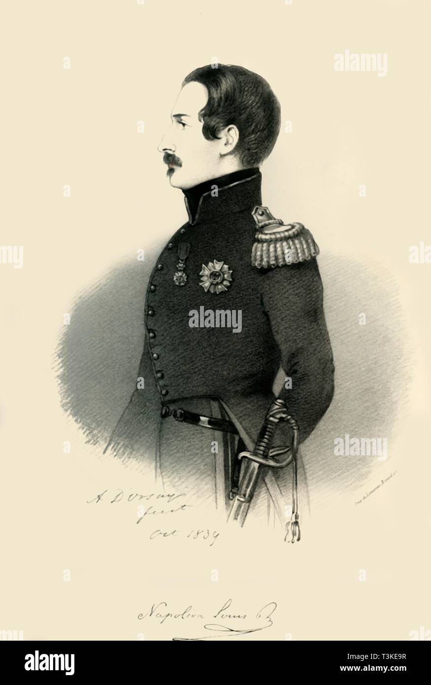 "Napoleon" von Louis Bonaparte, 1839. Schöpfer: Alfred d'Orsay. Stockfoto