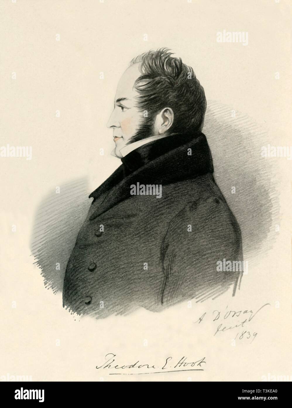 "Theodore E. Haken', 1839. Schöpfer: Alfred d'Orsay. Stockfoto