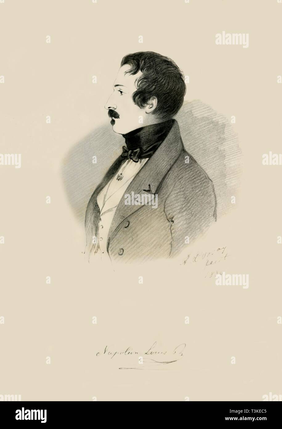 Louis Napoleon Bonaparte, 1839. Schöpfer: Alfred d'Orsay. Stockfoto