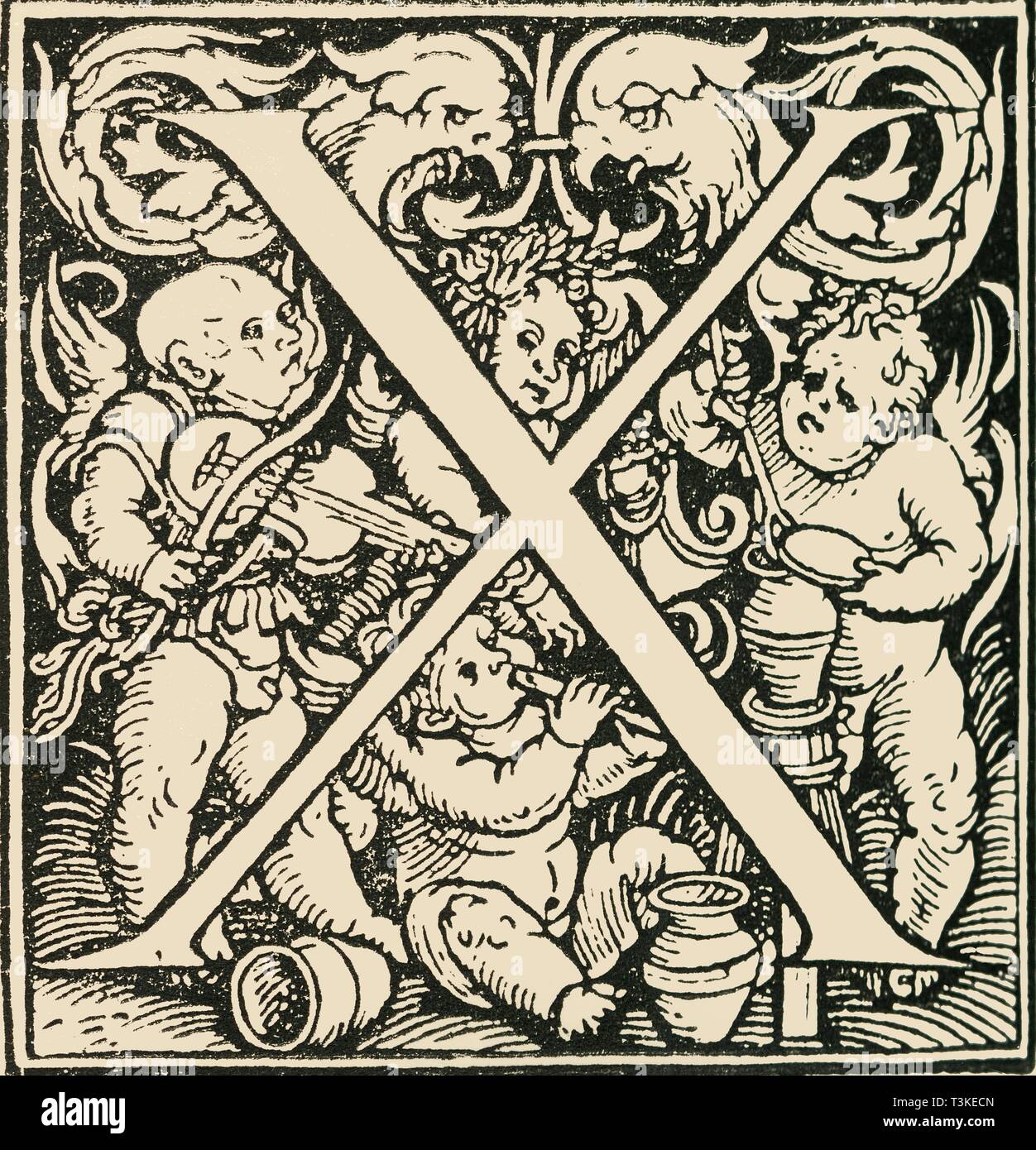 'X-ein Alphabet von Hans Weiditz', c 1520-1521, (1908). Schöpfer: Hans Weiditz. Stockfoto