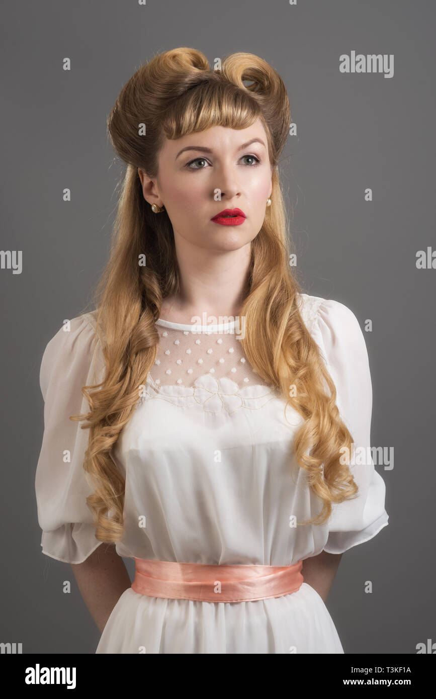 Charakter erstellt mit Make up und Kostüme für das letzte große Projekt für Hochschulabschluss Stockfoto