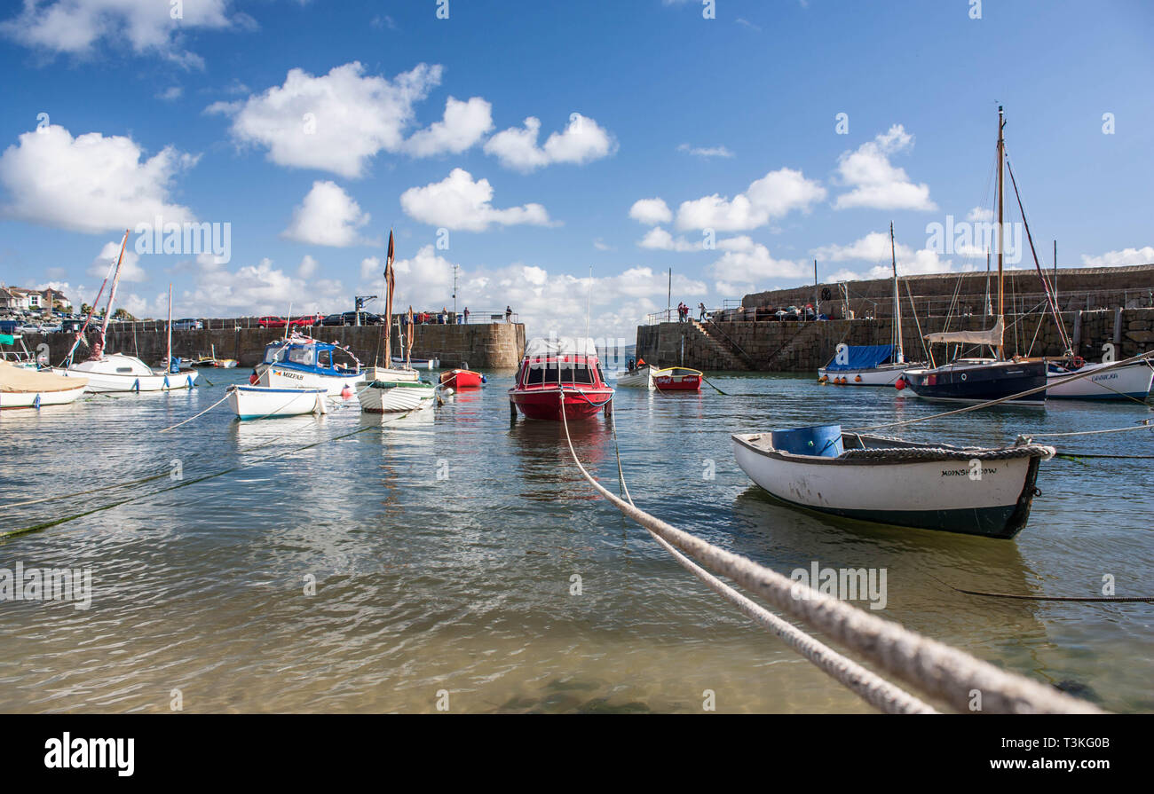 Mousehole Harbour Cornwall Stockfoto