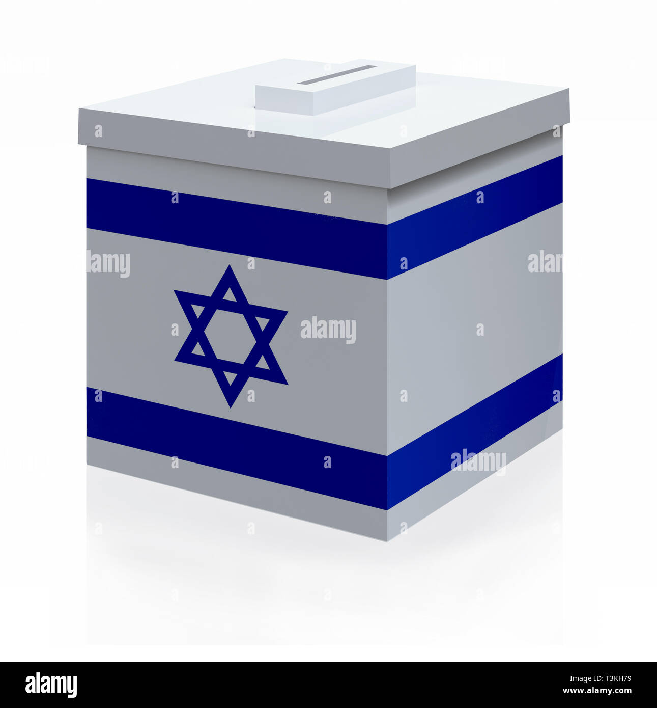 Israelische Wahl Urne, isoliert 3 Abbildung d Stockfoto