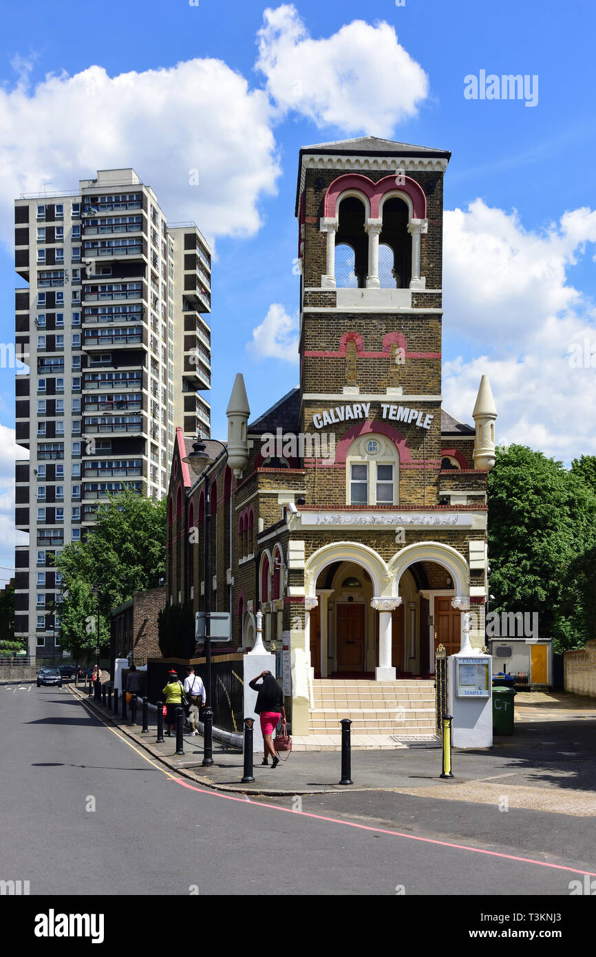 Calvary Temple Vereinigte Pfingstgemeinde, Councillor Street, Camberwell, Londoner Stadtteil Lambeth, Greater London, England, Vereinigtes Königreich Stockfoto