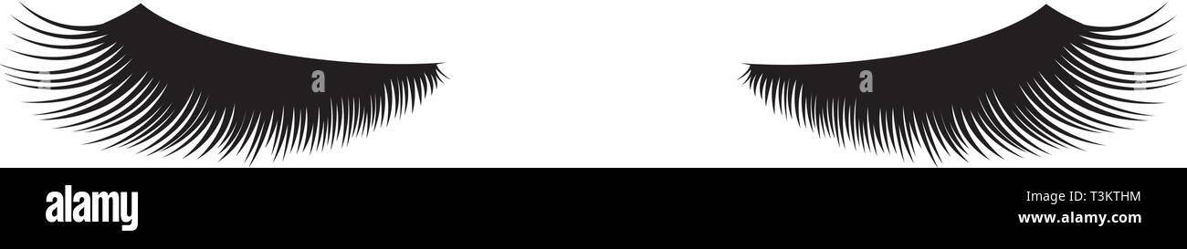 Vector Illustration von langen Wimpern. Schönheit Konzept. Stock Vektor
