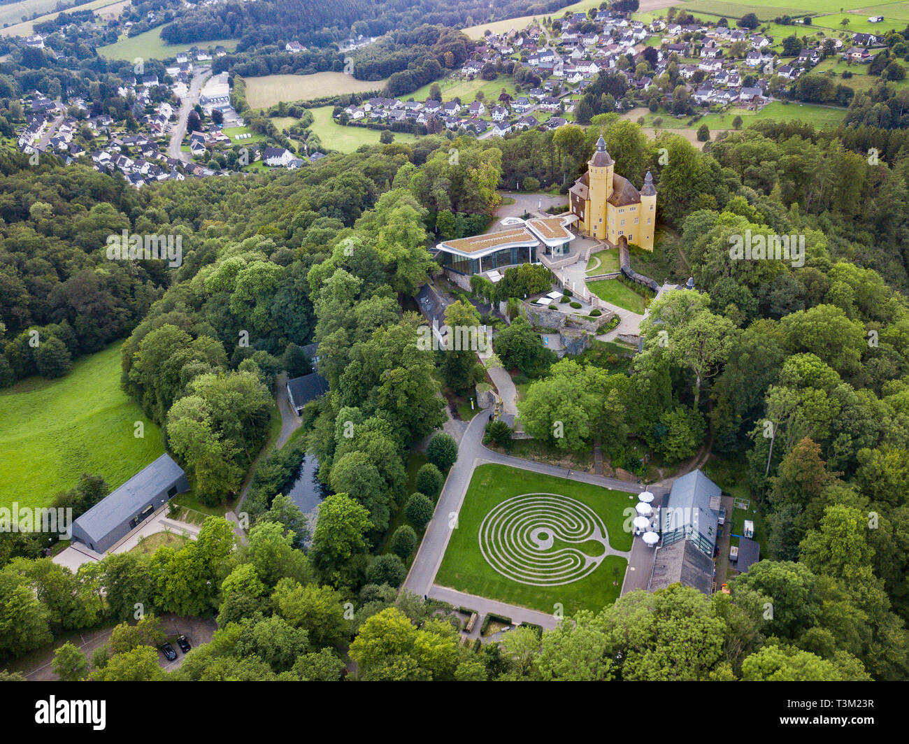 Luftbild vom Schloss Homburg in Nuembrecht-Germany Stockfoto