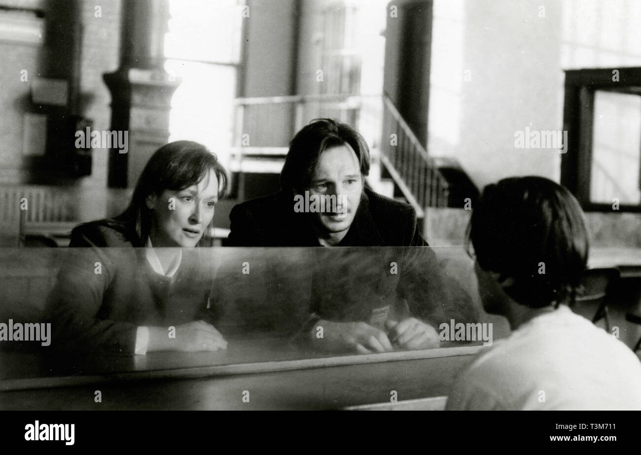 Meryl Streep und Liam Neeson im Film vor und nach 1996 Stockfoto