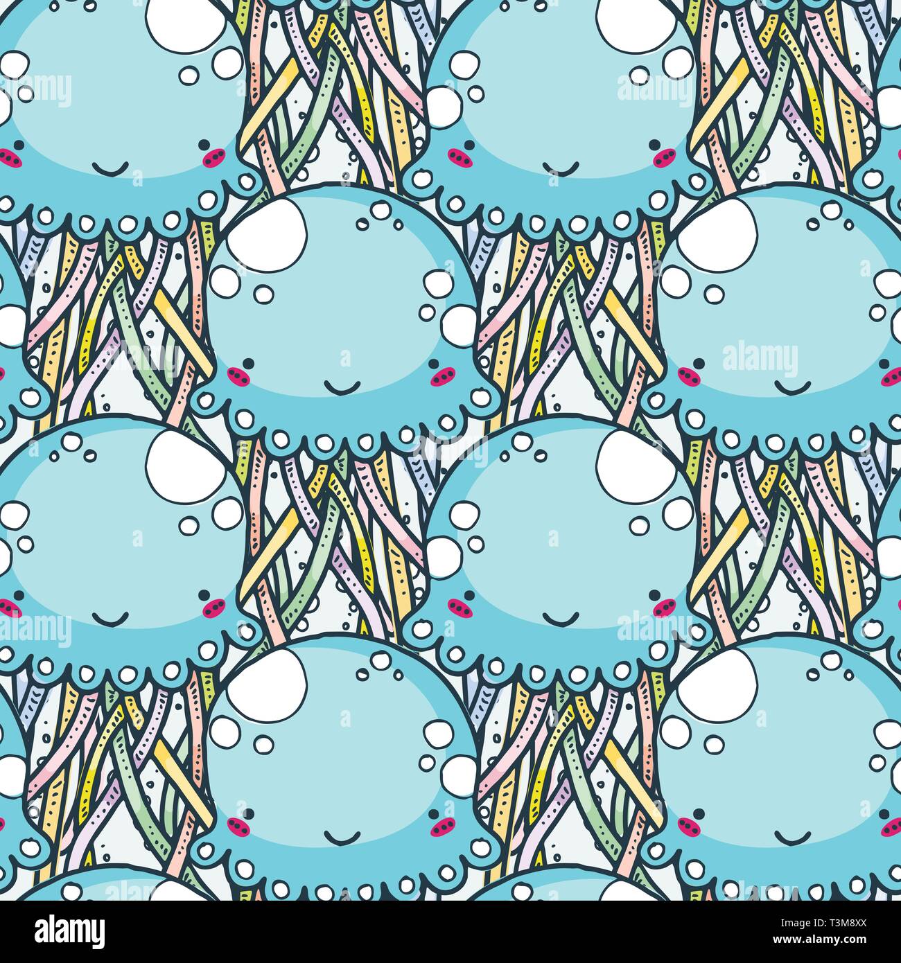 Nahtlose doodle Muster mit niedlichen Elemente. Endlose Vektor Bild Stock Vektor