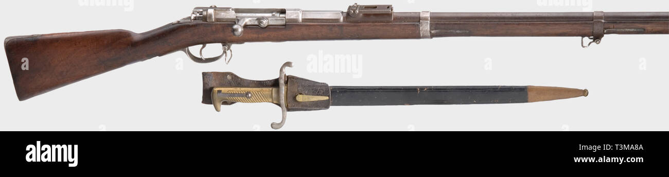 SERVICE WAFFEN, DEUTSCHES REICH, Infanterie Gewehr M 1871, ohne Hersteller, Kaliber 11 mm, Nummer 6, Nummer 30, Schloss, Additional-Rights - Clearance-Info - Not-Available Stockfoto