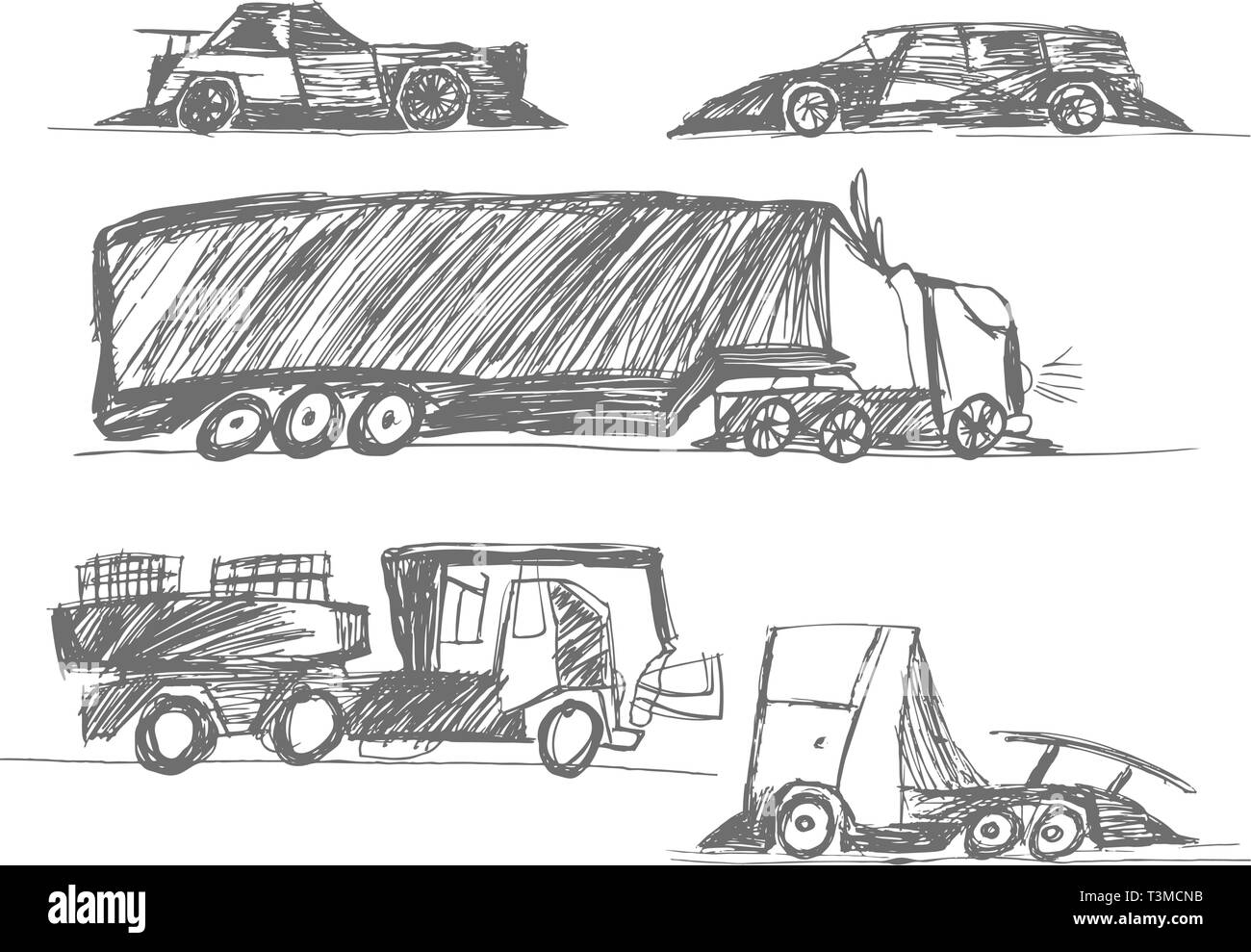 Kinderzeichnungen Autos Stock Vektor Kinderzeichnungen Autos Stock Vektor