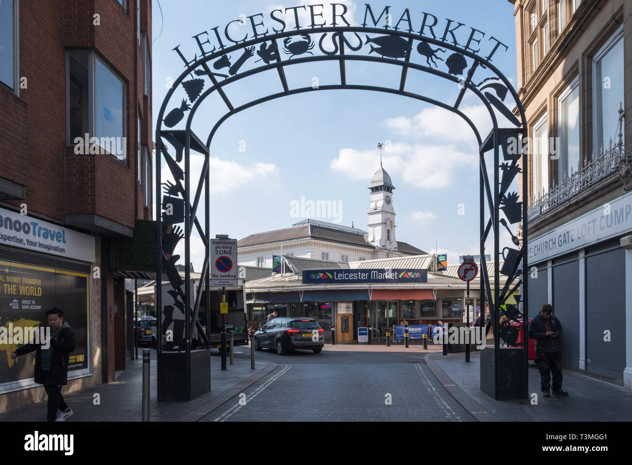 Markt im Freien, Leicester, Großbritannien Stockfoto