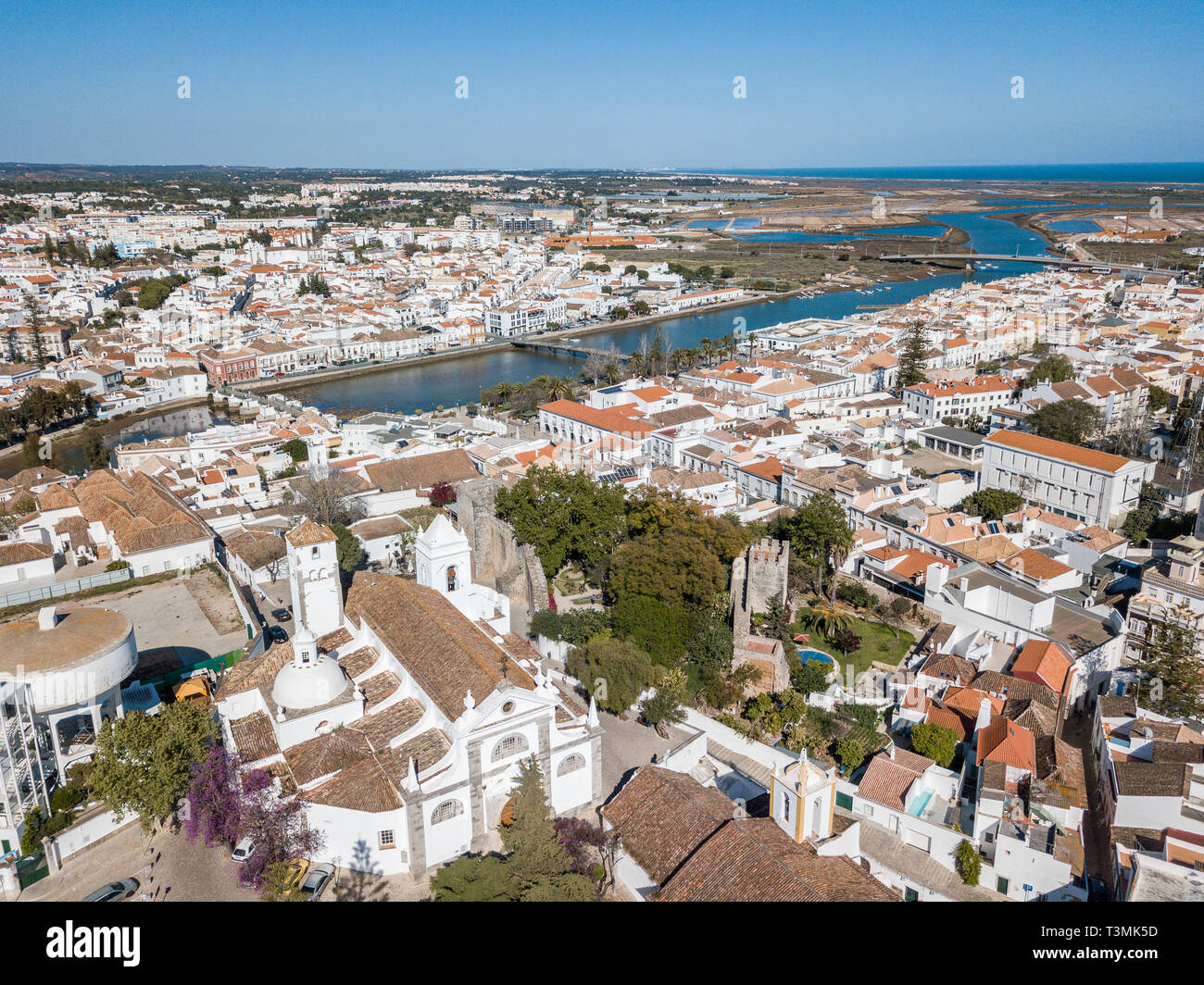 Luftaufnahme Des Alten Fischer Stadt Tavira Algarve Portugal Stockfotografie Alamy