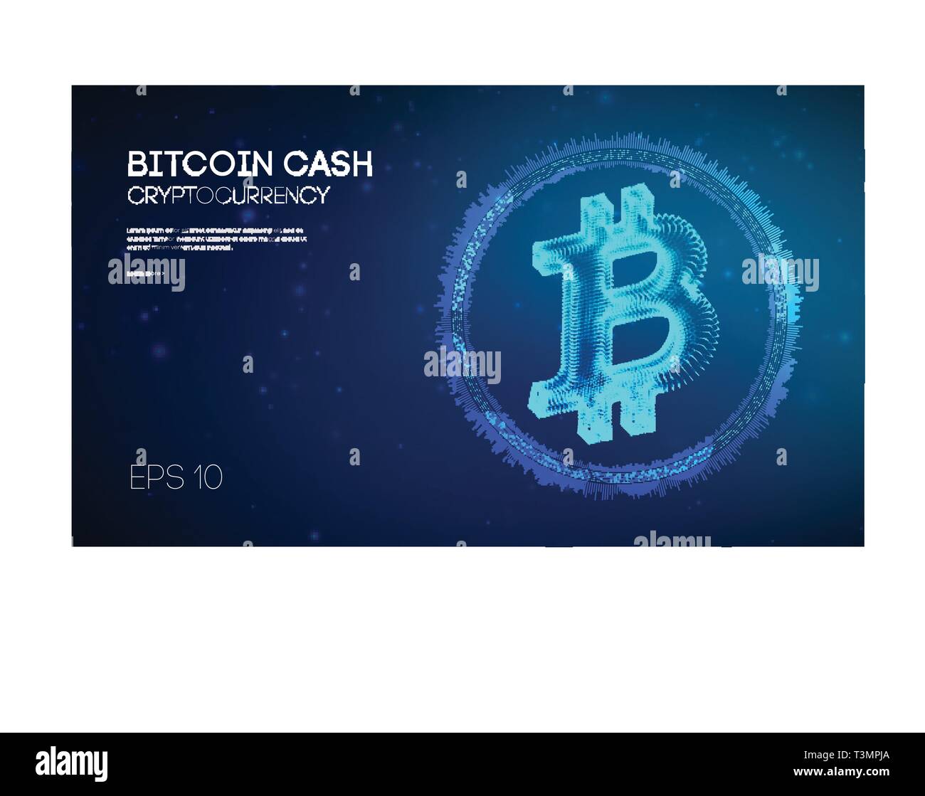 Isolierte cryptocurrency Bank secquirty crypto Hintergrund. Platz bitcoin Cash-Konzept. Blockchain Verbindung Linie und Punkt. Stock Vektor