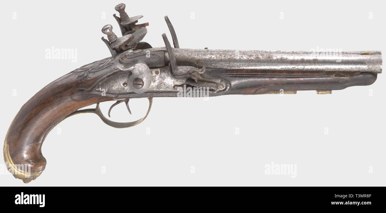 Handfeuerwaffen, Pistolen, musketen Pistole Kaliber 13 mm, Frankreich, circa 1780, Additional-Rights - Clearance-Info - Not-Available Stockfoto