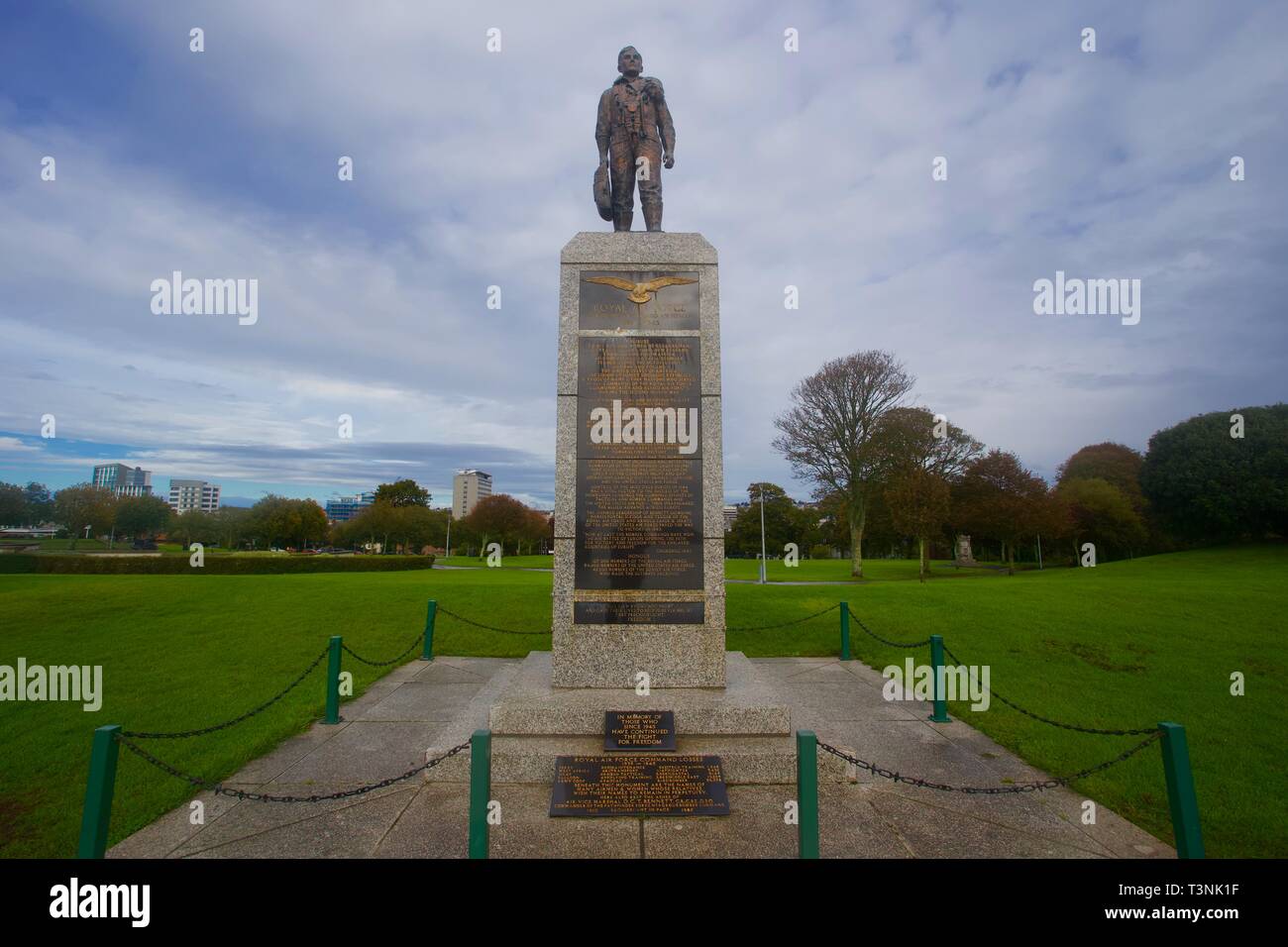 Royal Air Force und der alliierten Luftstreitkräfte Denkmal, Plymouth, Devon, England. Stockfoto