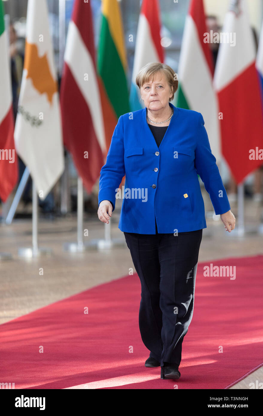 10 April 2019, Belgien, Brüssel: Bundeskanzlerin Angela Merkel (CDU ...