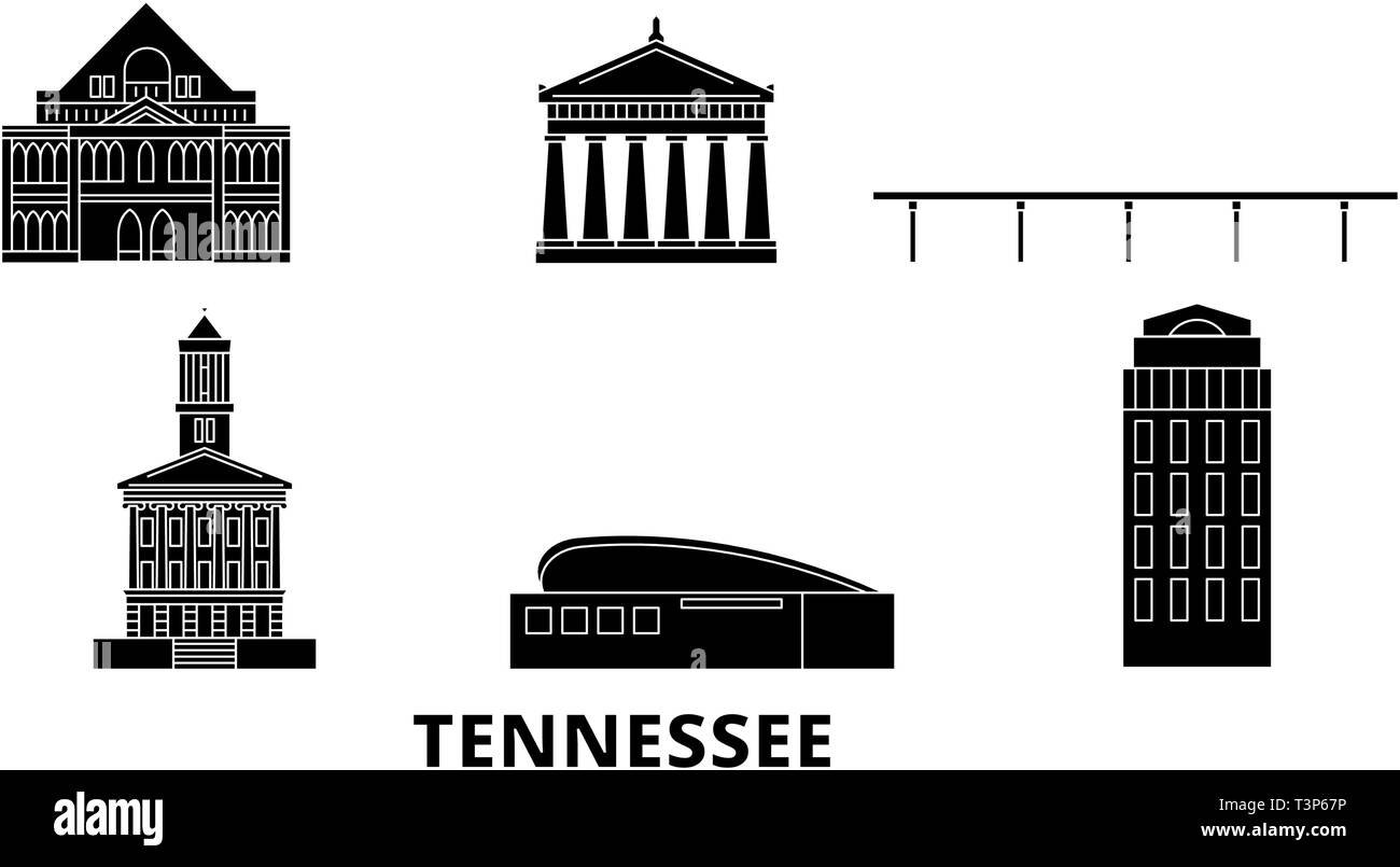 United States, Nashville Flachbild reisen Skyline. United States, Nashville, schwarz Stadt Vektor-illustration, Symbol, Reisen, Sehenswürdigkeiten, Wahrzeichen. Stock Vektor