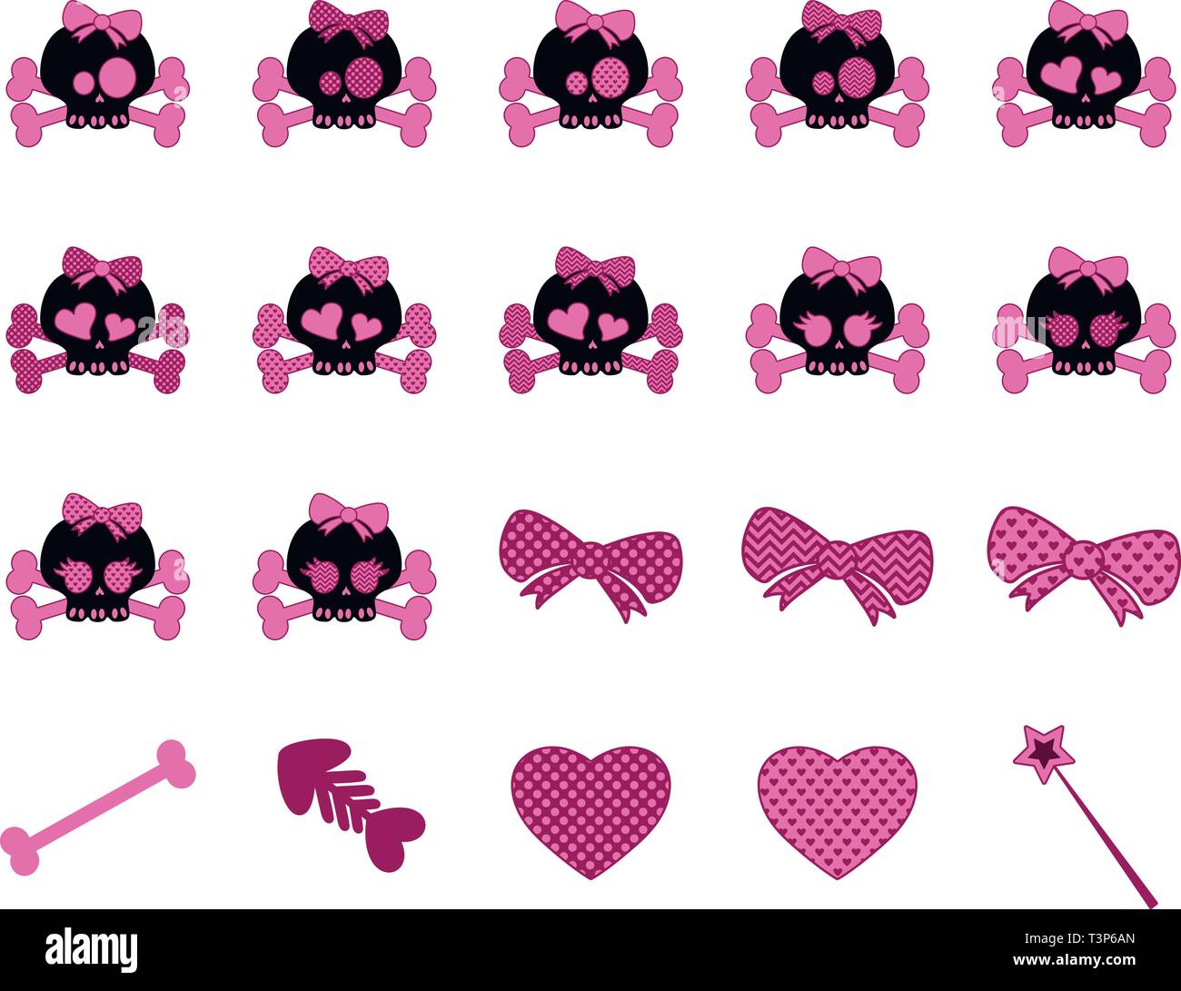 Cute Skull Girl. Halloween Collection. Stock Vektor