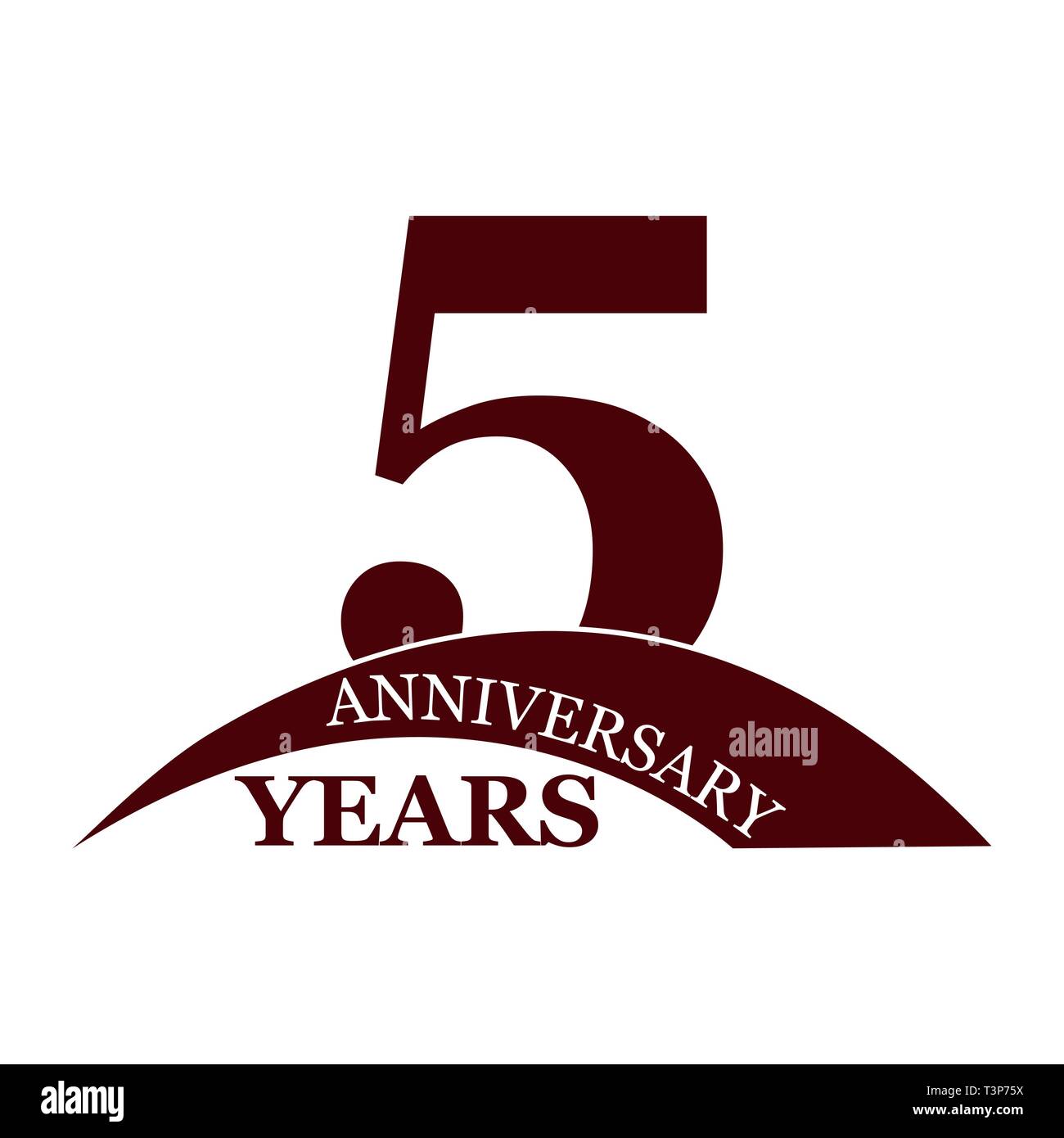 5 Jahre Jubiläum, einfaches Design, Logo Stock Vektor