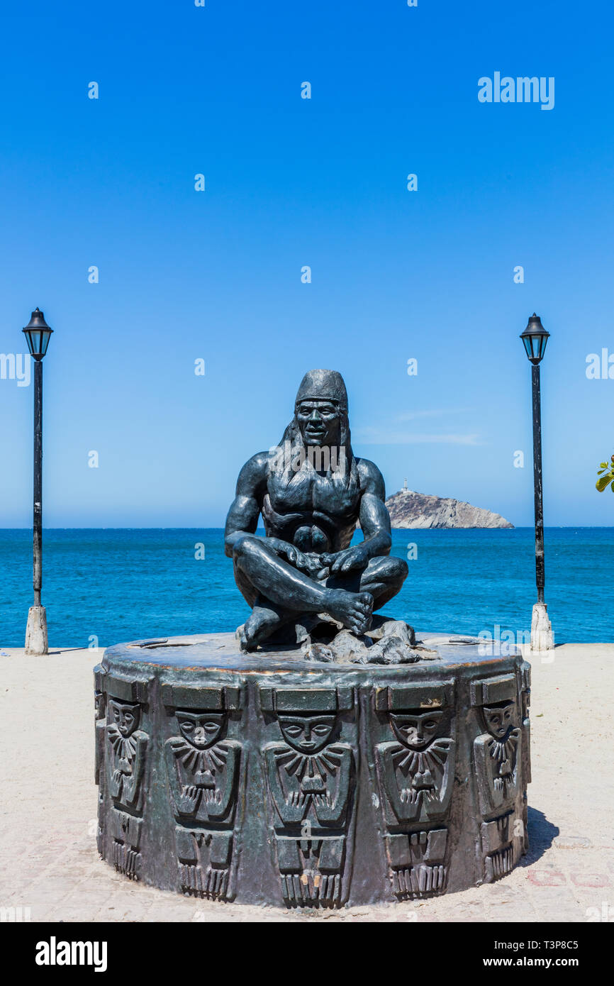 Waterfrant statue Tayrona Mann von Santa Marta Magdalena in Kolumbien Südamerika Stockfoto