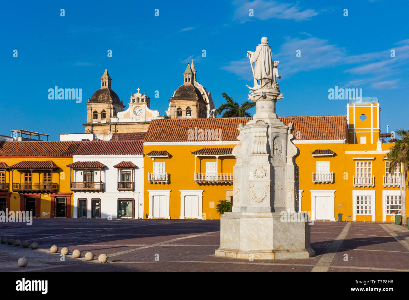 Plaza de La Aduana Centro Historico aera von Cartagena de Indias Bolivar in Kolumbien Südamerika Stockfoto