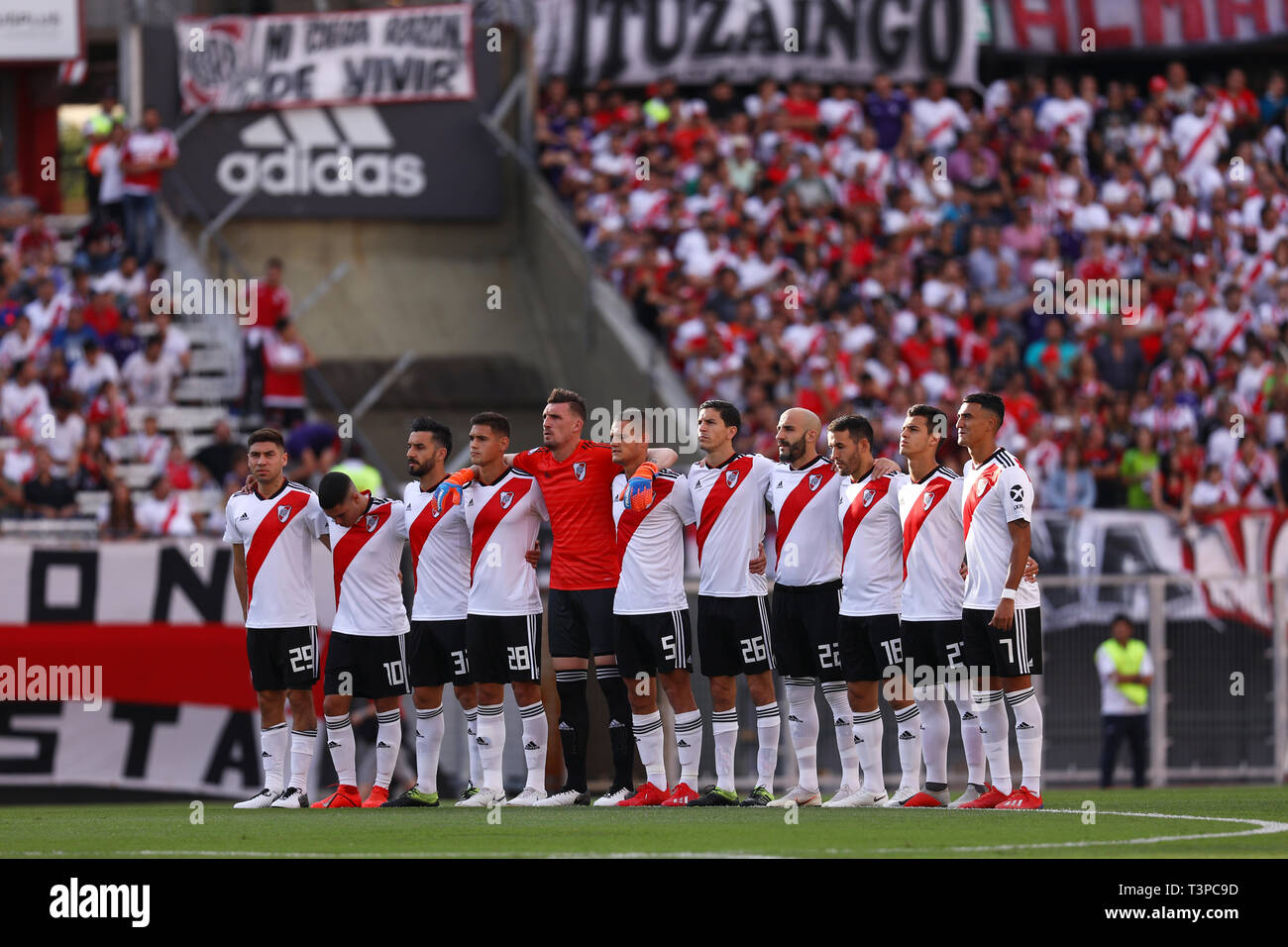 River Plate Football Club Team Bildung in Buenos Aires, Argentinien Stockfoto