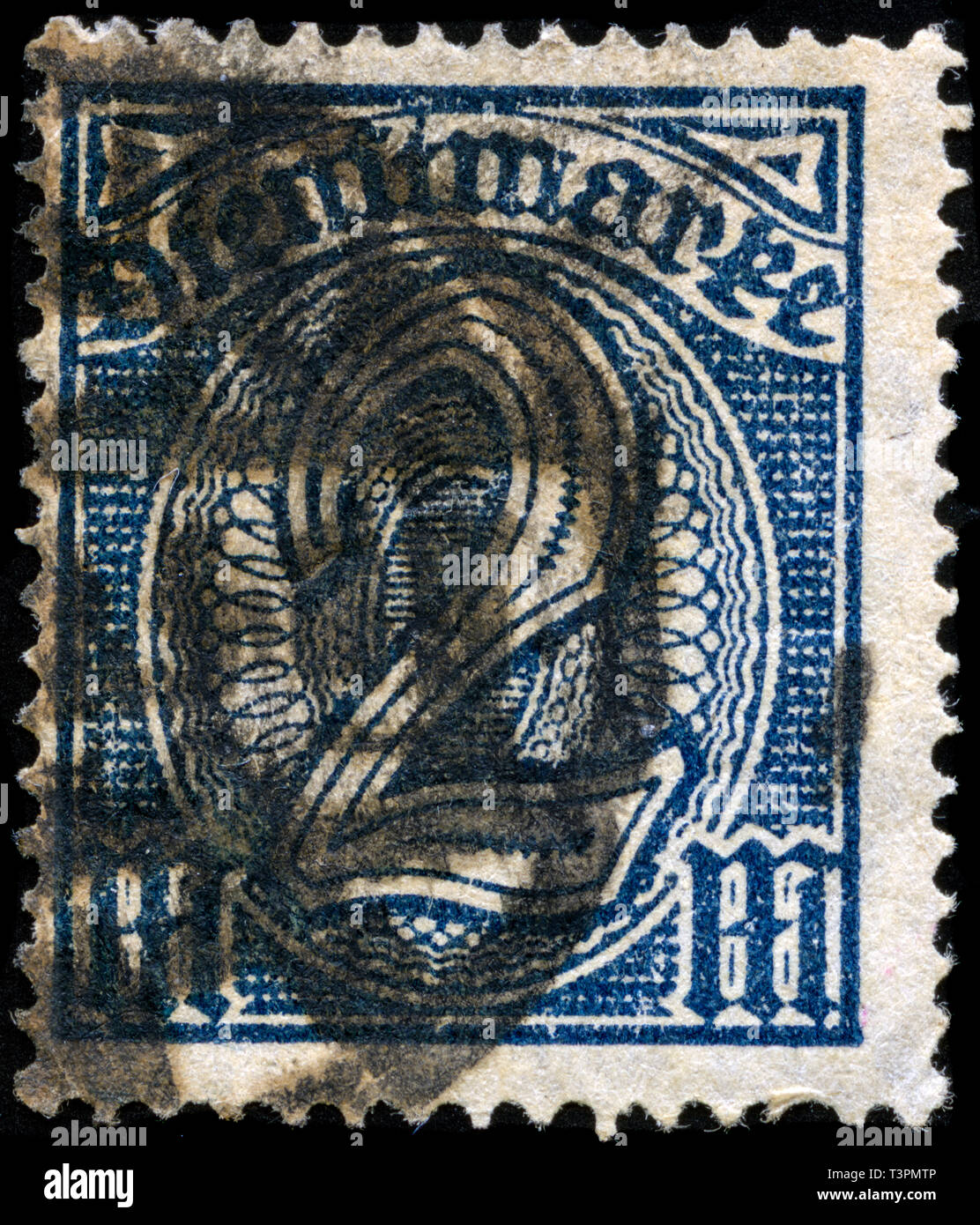 Briefmarken aus dem Deutschen Reich, in den amtlichen Stempel Serie 1920 ausgestellt Stockfoto