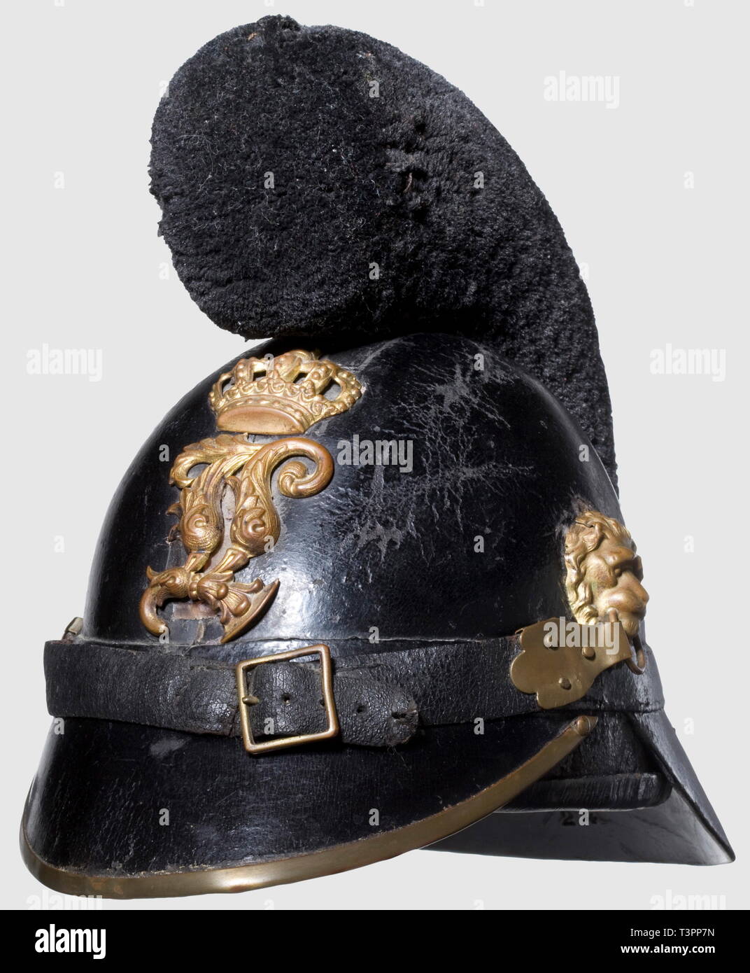 Schutzkleidung, Helme, Bayerische Helm Modell 1861 für die Soldaten der Infanterie, Emblem von König Ludwig II, Additional-Rights - Clearance-Info - Not-Available Stockfoto