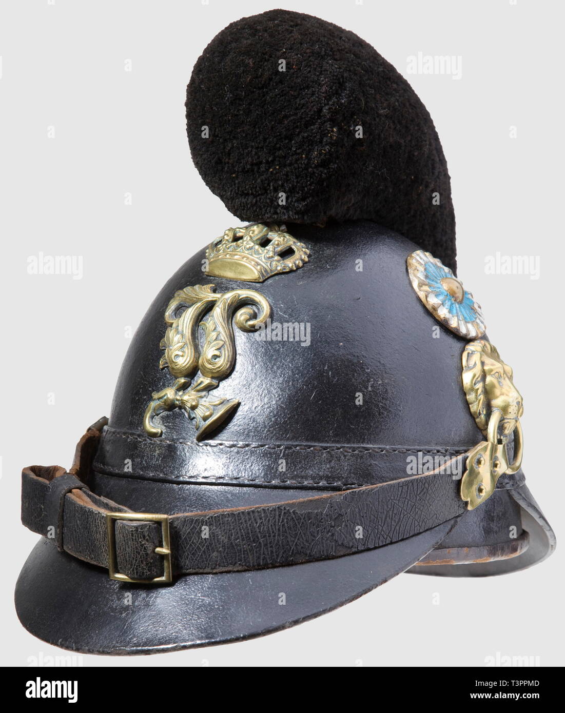 Schutzkleidung, Helme, Bayerische Helm Modell 1861 für die Soldaten der Infanterie, Emblem von König Ludwig II, Additional-Rights - Clearance-Info - Not-Available Stockfoto
