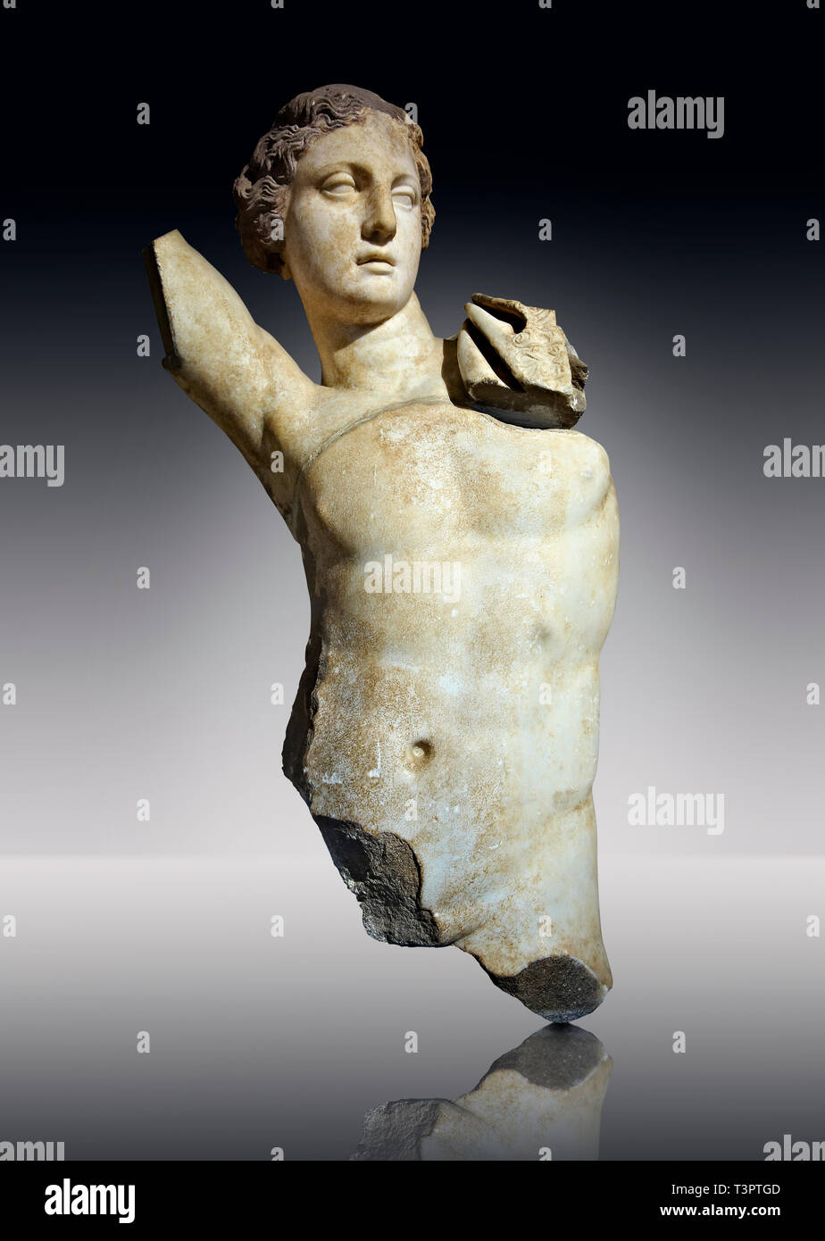 Griechisch-hellenistischen Marmor statue des Apollo, der Gott des Lichts, bildende Kunst & Prophetie, 2 Cent. V. Chr. Istanbul Archäologisches museum Inv 383 T. Kat. Mendel Stockfoto