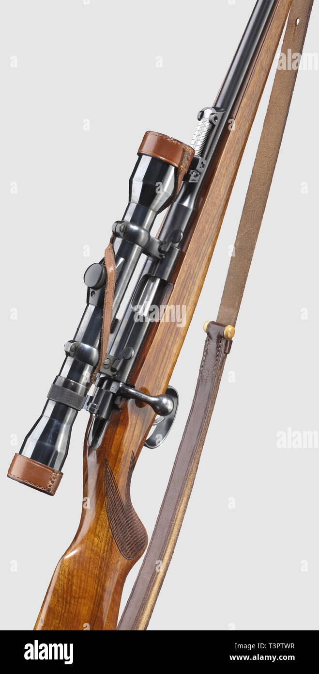 Lange Arme, moderne JAGDWAFFEN, schonzeit Gewehr Mauser Modell 410 B mit Umfang Nickel, Kaliber 22 l, Editorial-Use - Nur Stockfoto