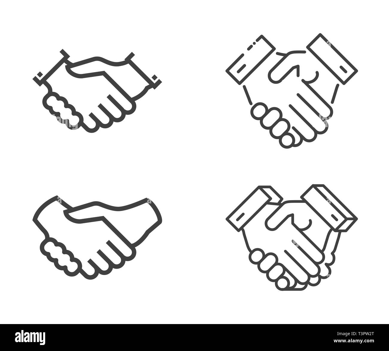 Der Handshake Vector Icons. Auf weissem Hintergrund. Stock Vektor