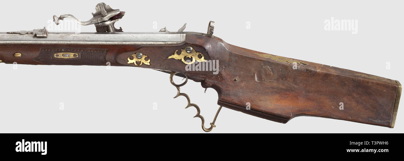 Lange Arme, matchlock und wheellock wheellock, Gewehr, Deutsch, zweite Hälfte 17. Jahrhundert - Additional-Rights Clearance-Info - Not-Available Stockfoto