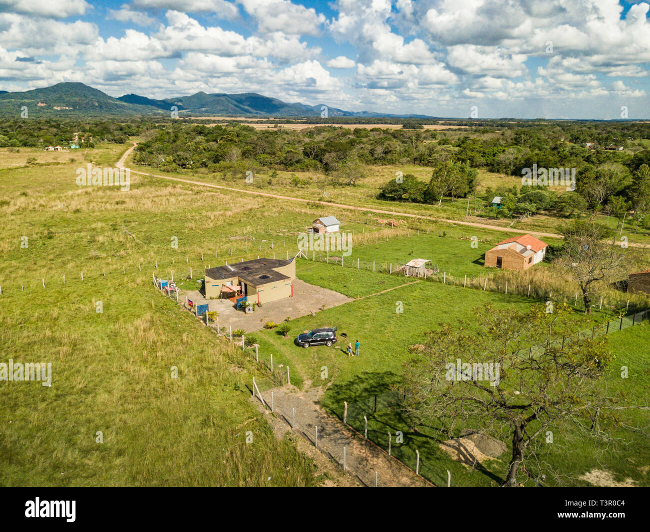 Luftaufnahme in Paraguay mit Blick auf das Ybytyruzu Gebirge. Stockfoto