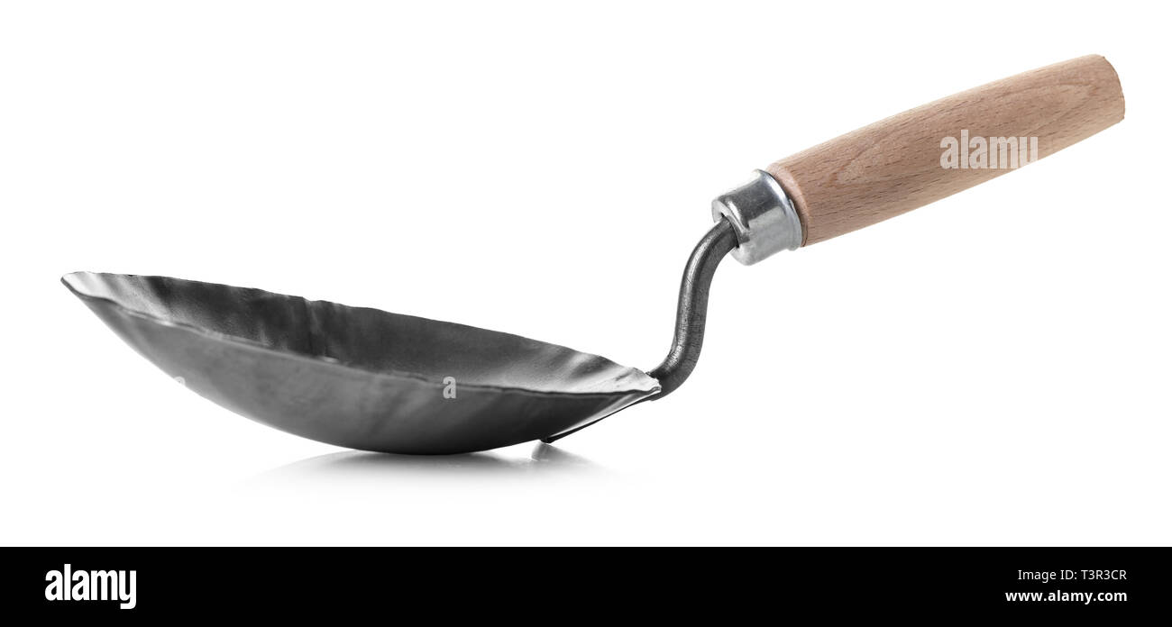 Neue Zement Kelle auf weißem Hintergrund isoliert Stockfoto