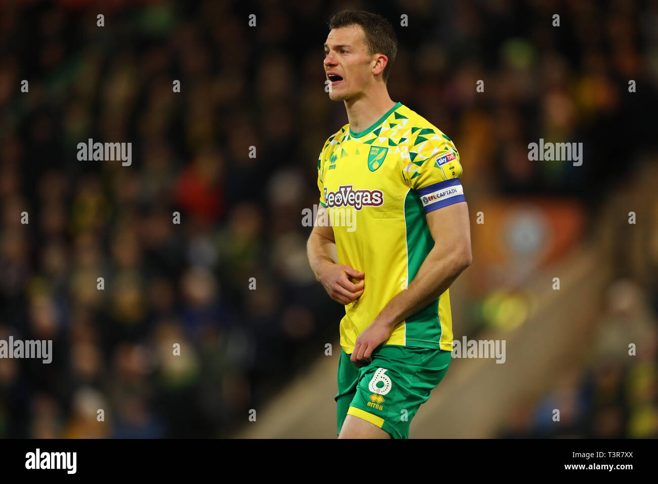 Christoph Zimmermann von Norwich City - Norwich City v Lesen, Sky Bet Meisterschaft, Carrow Road, Norwich - 10. April 2019 Editorial nur verwenden - Daten Stockfoto